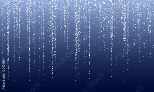 Falling in lines silver glitter confetti garlands dots rain