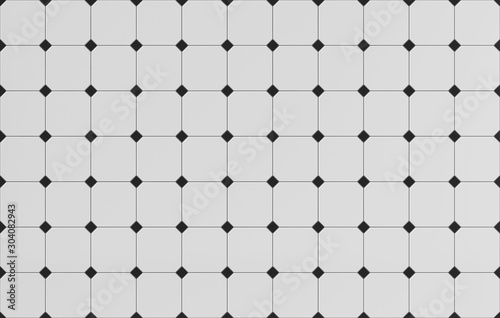 White and black square seamless tile texture for floor and walls