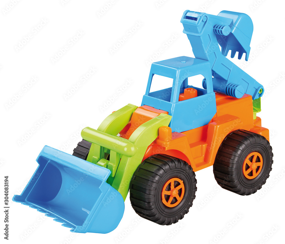 toy tractor isolated on white background toy tractor isolated on white background