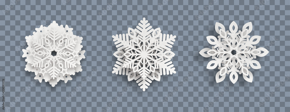 Abstract Snowflakes Header Transparent - obrazy, fototapety, plakaty 