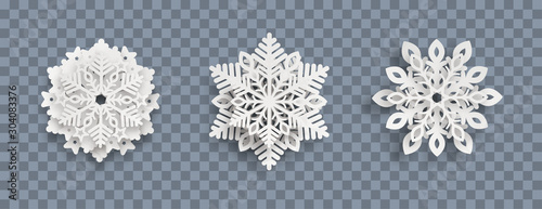 Abstract Snowflakes Header Transparent