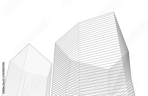 abstract geometric architecture 3d illustration