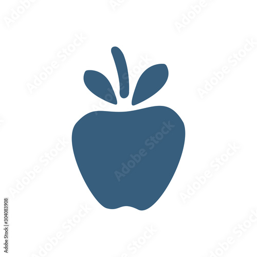 silhouette of a tooth in the form of an apple, vector illustration. Company logo design.