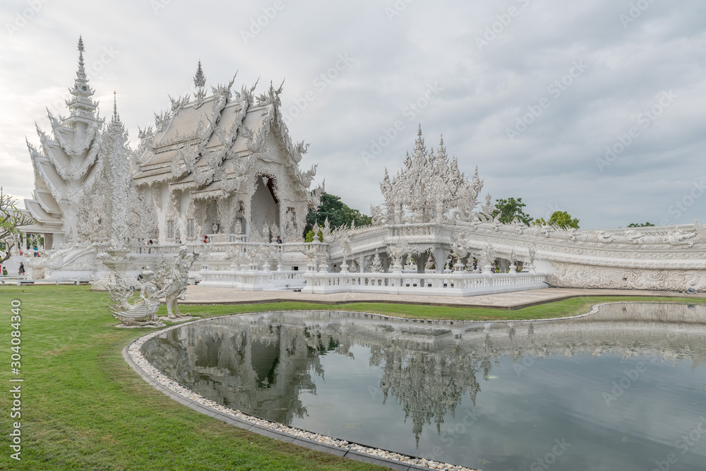 Wat Rong Khun, beautiful temple with amazing sculptures in Chiang Rai, Thailand