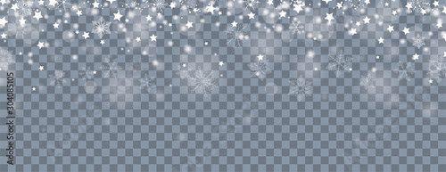 Snowfall Stars Bokeh Transparent Christmas Header