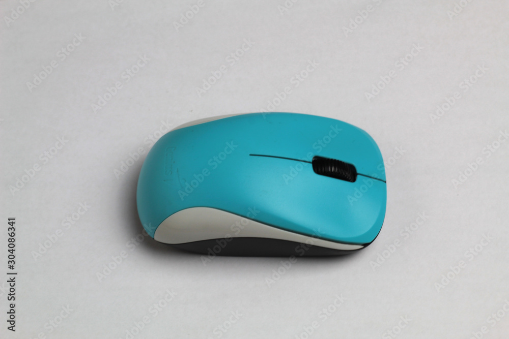 A White computer mouse on white background A White computer mouse on white background