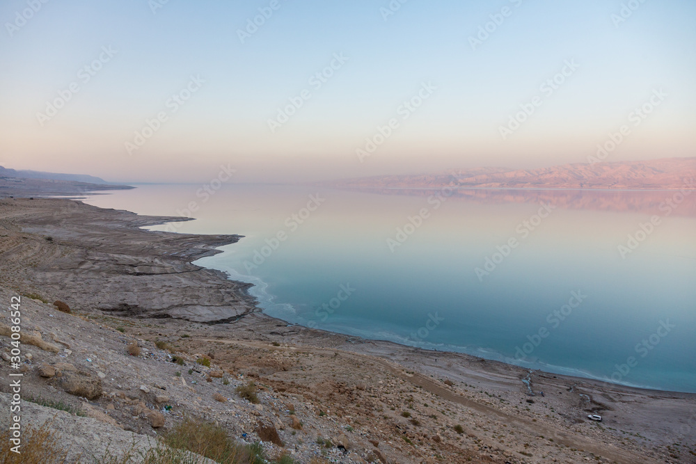 Sunset landscape view on a Dead Sea coastline in Israel Sunset landscape view on a Dead Sea coastline in Israel