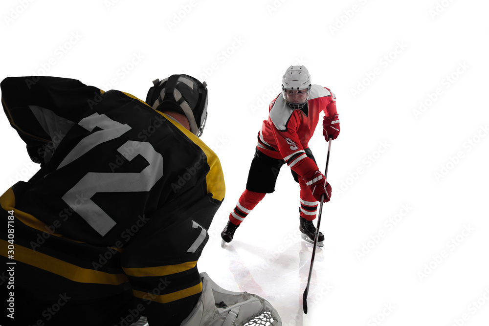 Ice hockey isolated on white