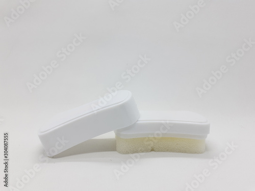 Clean Modern and Compact Shoe Polish Brush Design Packaging for Cleaning Stuff in White Isolated Background