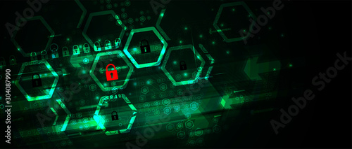 Cybersecurity and information or network protection. Future technology web services for business and internet project