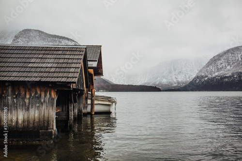 Boat on the lake in Hallstatt
