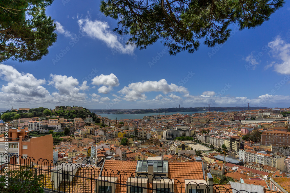 Fototapeta premium View on Lisbon from Miradouro da Senhora do Monte
