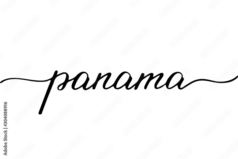 Panama handwritten text vector