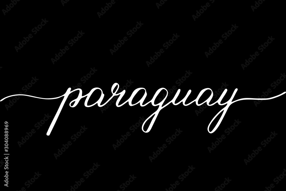 Paraguay handwritten text vector