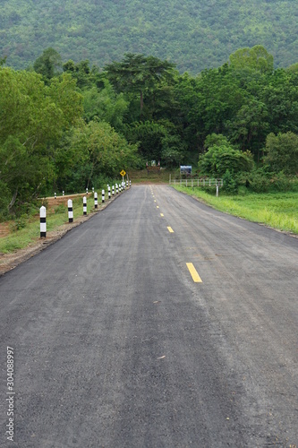 The green path leads to high mountain destinations, low angle shots.