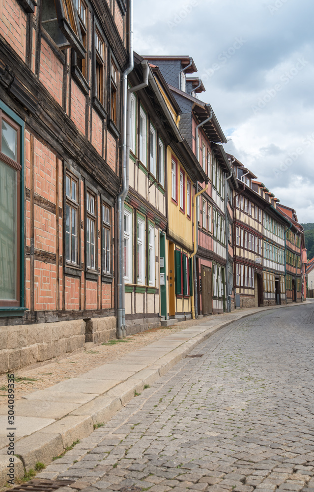Street view of Wernigerode City , Saxony-Anhalt, Germany