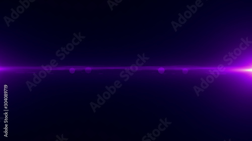 Lens flare purple light special effect Black background