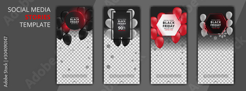 black friday editable social media post discount sale templates bundle set for digital marketing. banners social media post. stories social media post. stories banners sale bundle set.