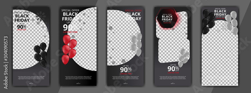 black friday editable social media post discount sale templates bundle set for digital marketing. banners social media post. stories social media post. stories banners sale bundle set.