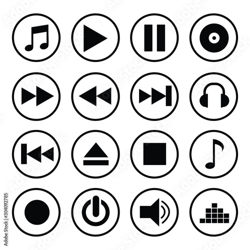 media player icon vector design symbol