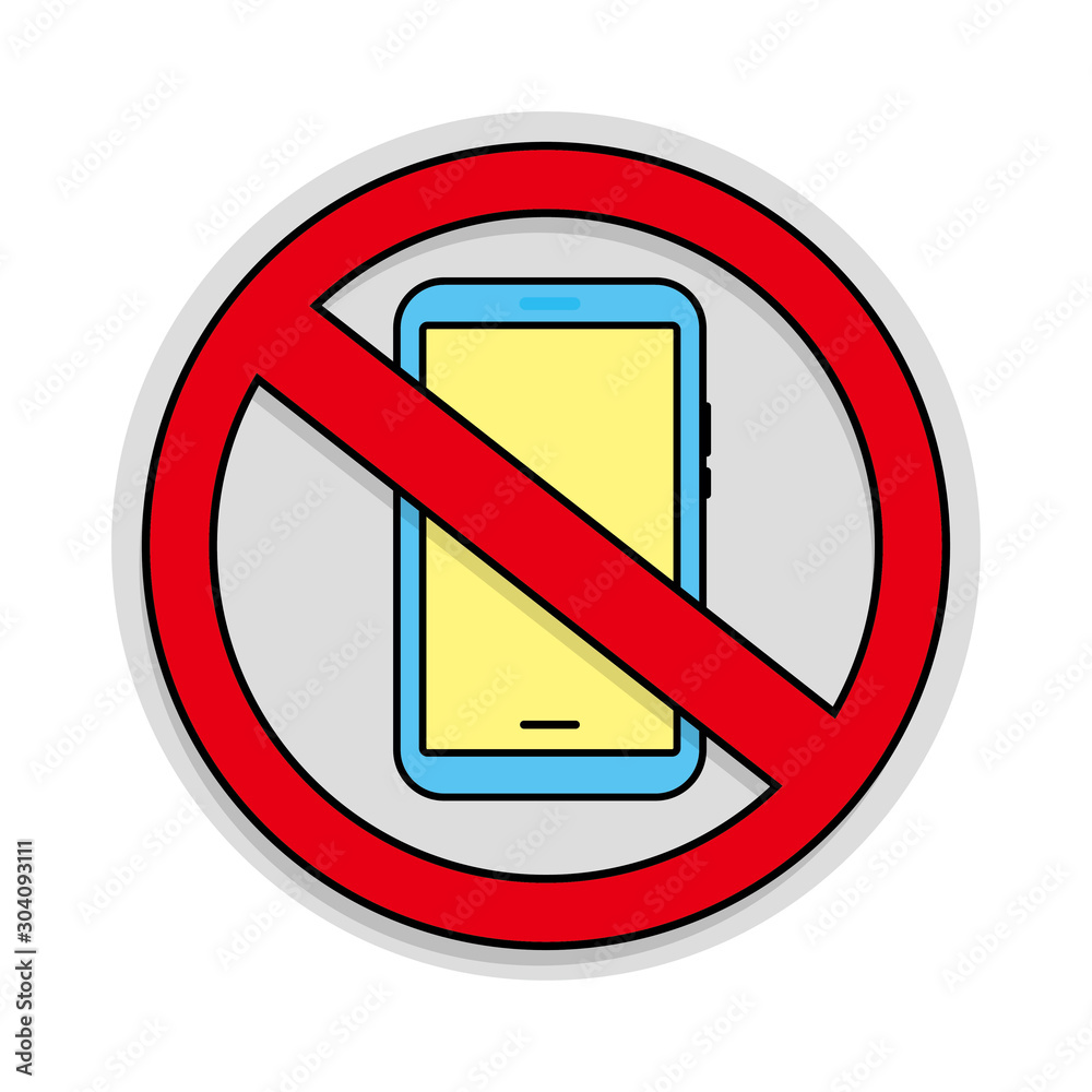 No mobile phone sign vector illustration. Prohibition to use mobile phone No mobile phone sign vector illustration. Prohibition to use mobile phone