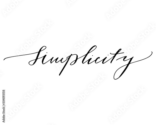 Simplicity quote handwritten text vector