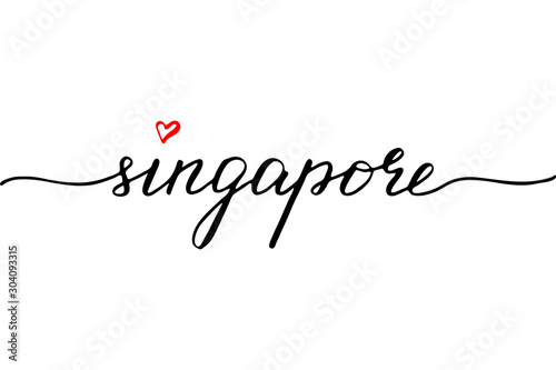 Singapore handwritten text vector
