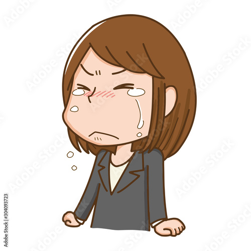 泣く　涙　女性　くやしい　悔しい　悔し泣き