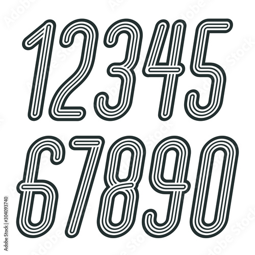 Set of stylish disco vector...