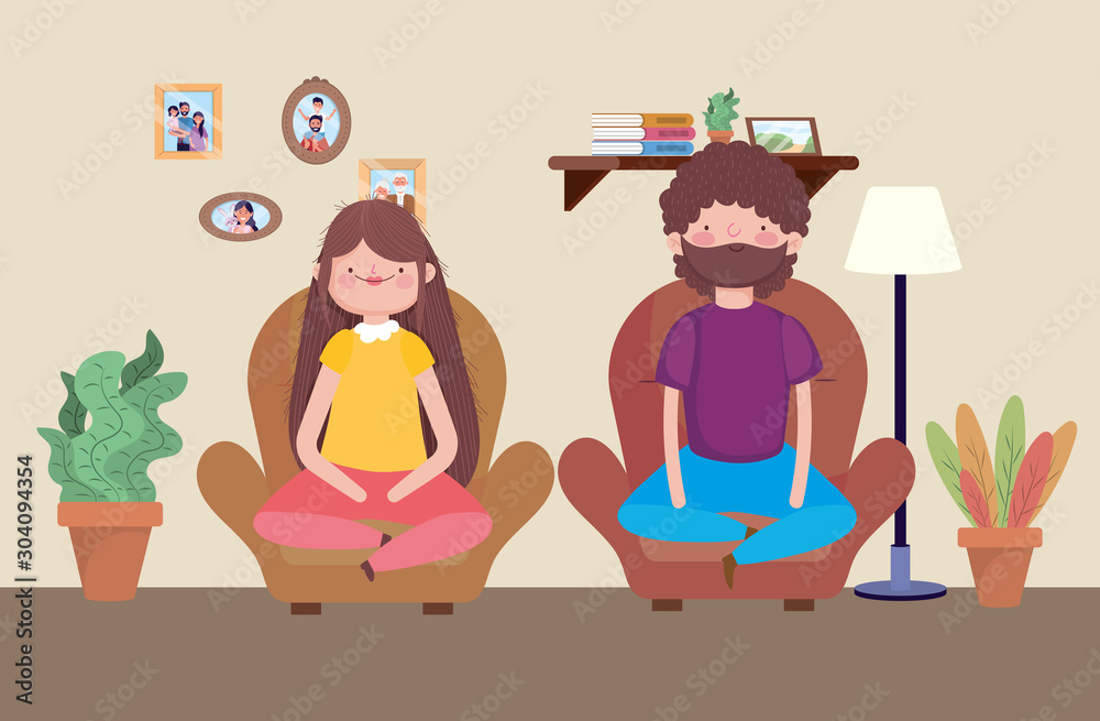 man and woman sitting in the sofa happy thanksgiving celebration man and woman sitting in the sofa happy thanksgiving celebration