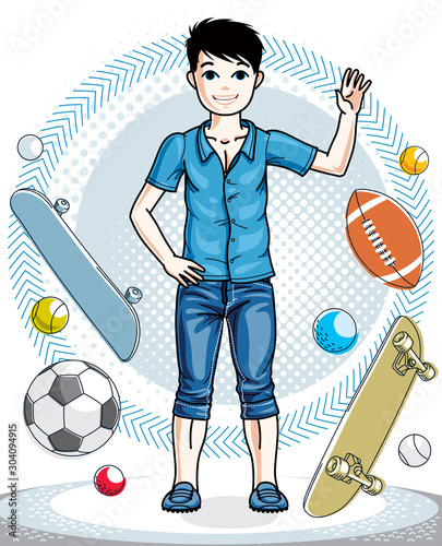 Child young teen boy cute s...