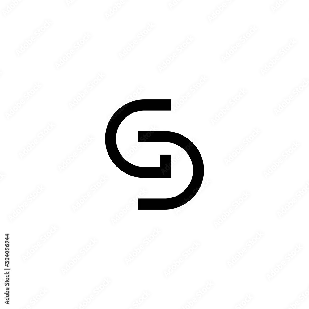 letter G and S monogram square shape logo white background letter G and S monogram square shape logo white background