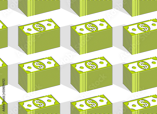 Money cash seamless background, backdrop for financial business website or economical theme ads and information, dollar currency money signs, vector wallpaper or web site background.