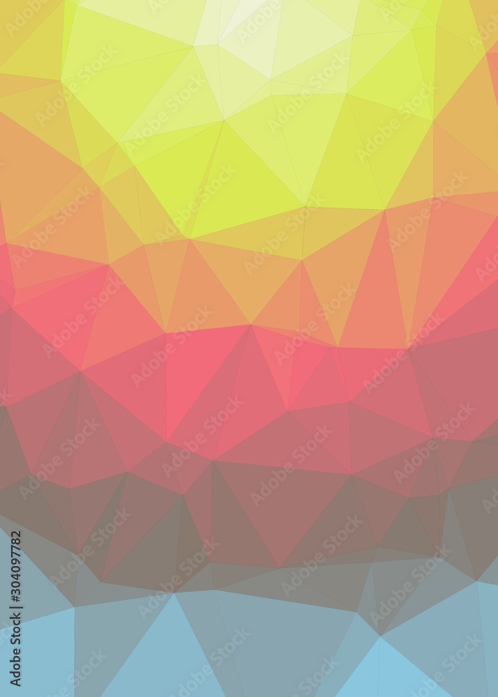 Fototapeta premium Sunset Color Abstract trianglify Generative Art background illustration