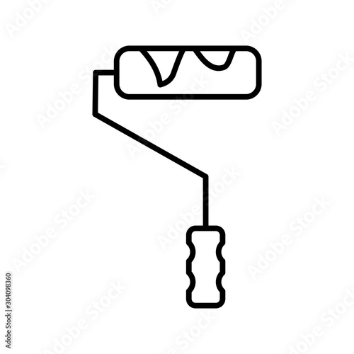 Paint Roller Icon Isolated On Abstract Background