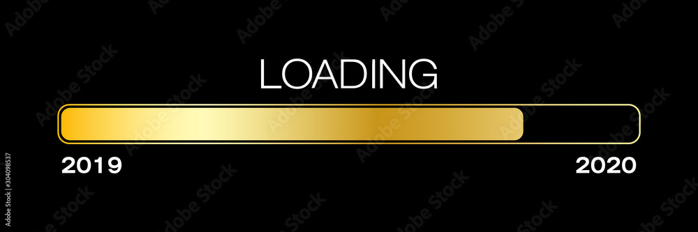 loading bar in gold with the message loading 2020 loading bar in gold with the message loading 2020