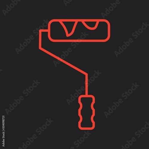 Paint Roller Icon Isolated On Abstract Background