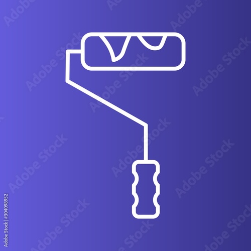 Paint Roller Icon Isolated On Abstract Background