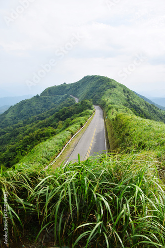 Road and Green Mountain, Yangmingshan National Park, Taiwan
