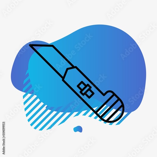 Cutter Icon Isolated On Abstract Background
