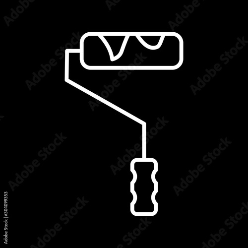 Paint Roller Icon Isolated On Abstract Background