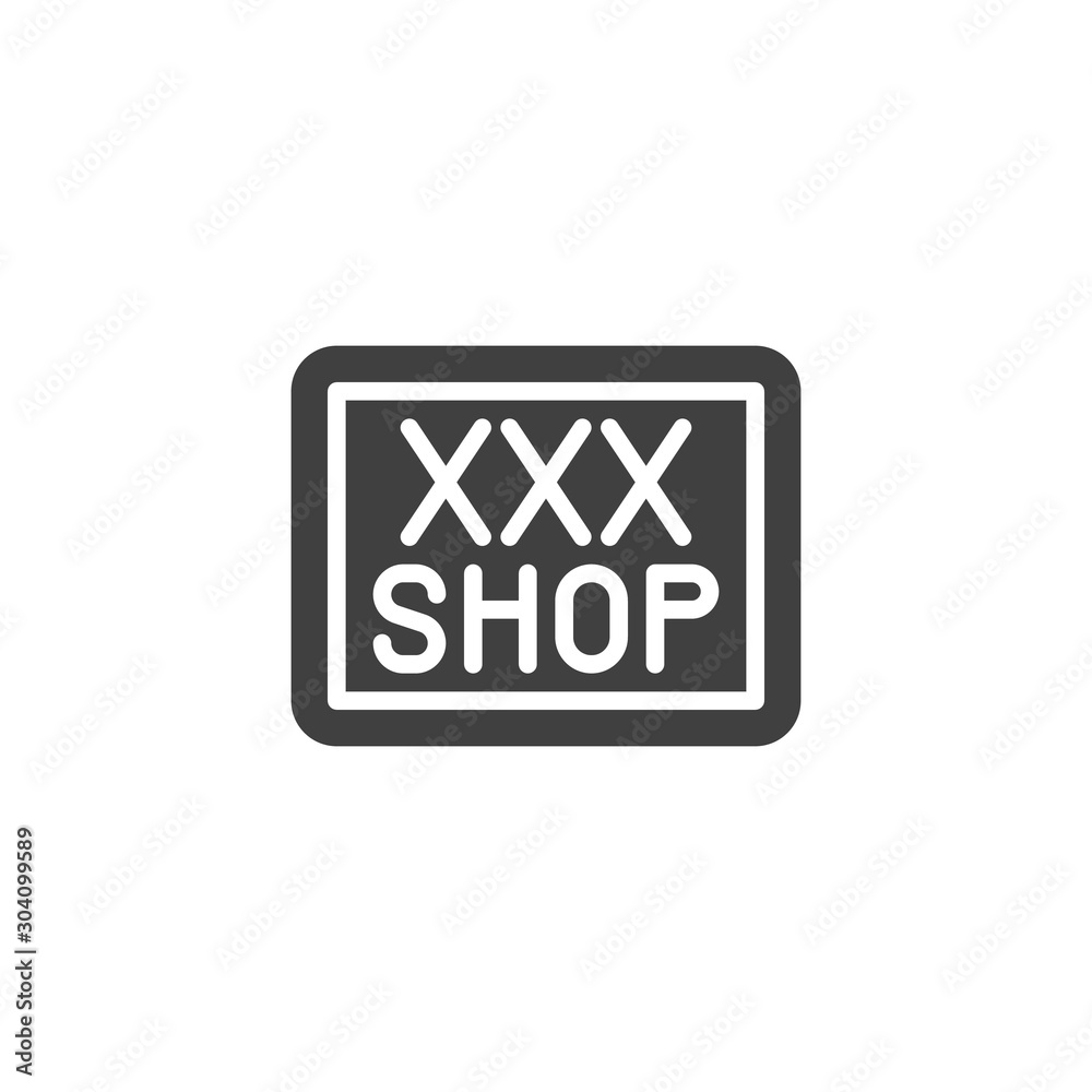 Sex shop sign XXX vector icon. filled flat sign for mobile concept and web design. XXX logo shop glyph icon. Symbol, logo illustration. Vector graphics Sex shop sign XXX vector icon. filled flat sign for mobile concept and web design. XXX logo shop glyph icon. Symbol, logo illustration. Vector graphics