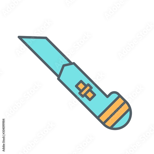 Cutter Icon Isolated On Abstract Background