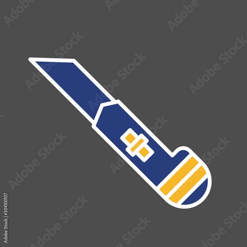 Cutter Icon Isolated On Abstract Background