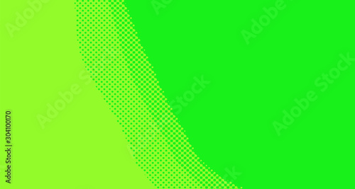 Bright green and yellow pop art retro background with halftone in comic style for sale, vector illustration eps10