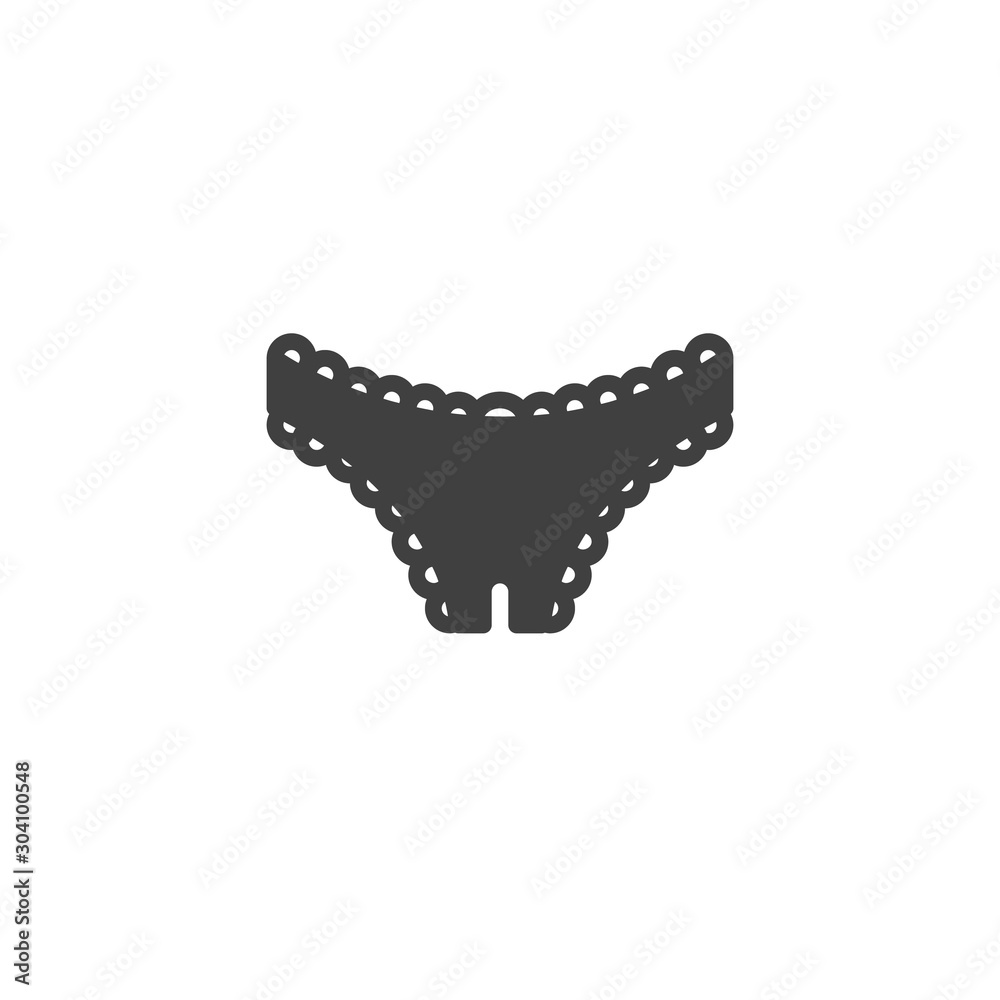 Obraz premium Women underwear vector icon. filled flat sign for mobile concept and web design. Sexy woman panties glyph icon. Symbol, logo illustration. Vector graphics