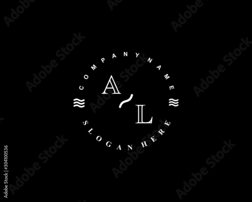 Initial AL vintage logo template