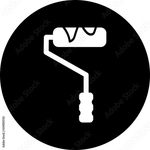 Paint Roller Icon Isolated On Abstract Background