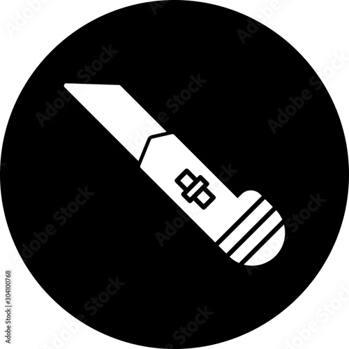 Cutter Icon Isolated On Abstract Background