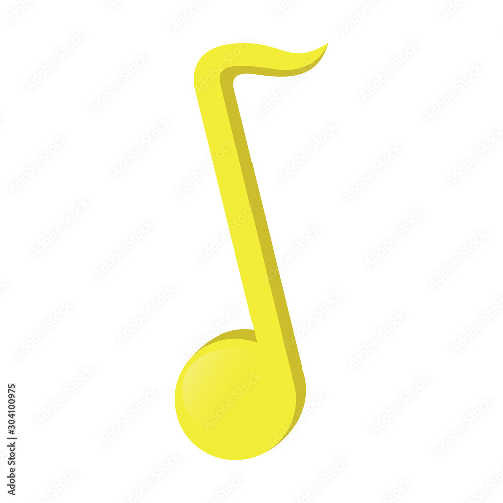 Quarter musical note on a white background - Vector Quarter musical note on a white background - Vector